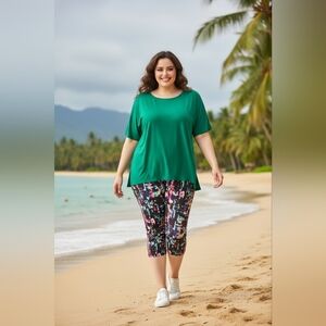 Calvin Klein Performance XL Capri Leggings – Colorful Neon Abstract Print Active